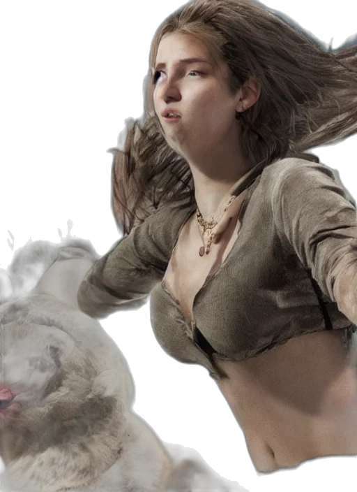 hair, staff, creature, mask transparent PNG cut-out