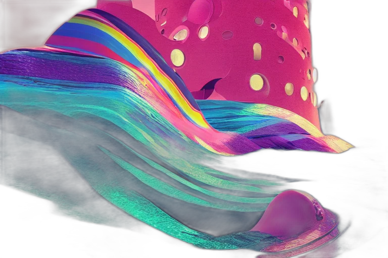 dress, hair, shoes, umbrella, 3d render, concept art, photorealistic, vaporwave transparent PNG cut-out