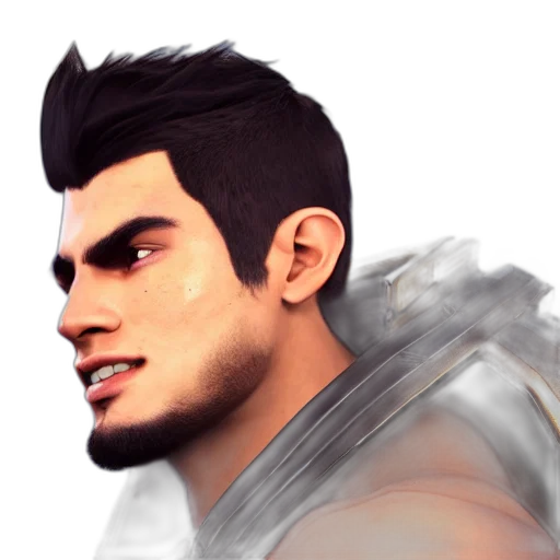 face, staff, 3d render, photorealistic, concept art, fantasy art, monochrome, dark transparent PNG cut-out