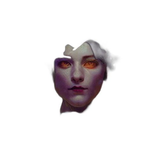 mask, face, robot, creature, vaporwave, pixel art, concept art, 3d render transparent PNG cut-out