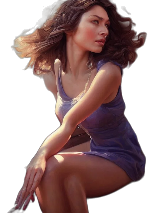 dress, face, jewelry, hair transparent PNG cut-out