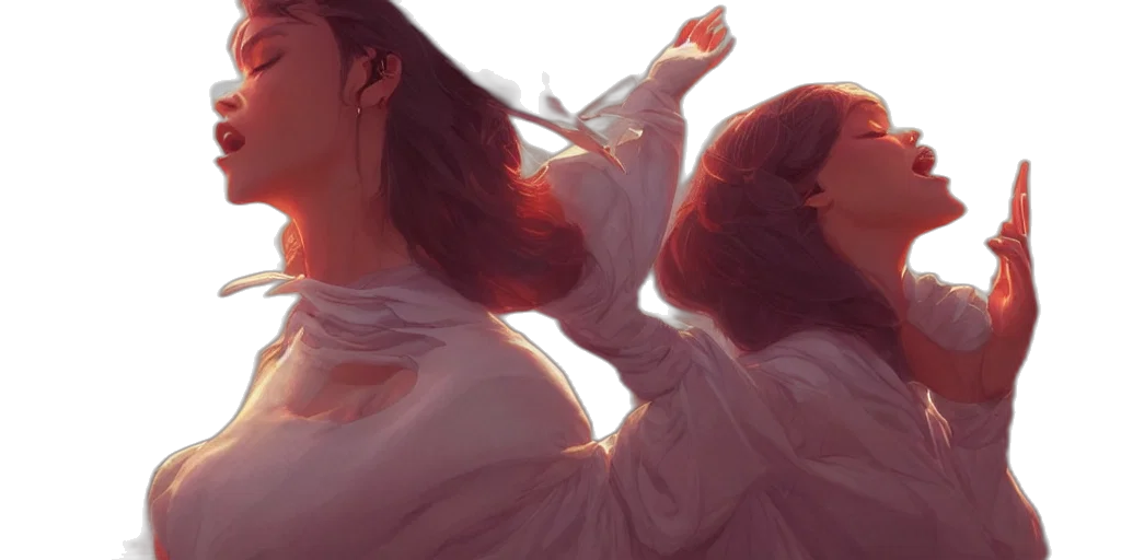 concept art, photorealistic, oil painting, anime, sunset, fire, outer space, neon lights transparent PNG cut-out