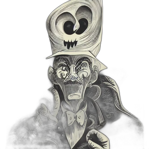 mask, hat, staff, face, concept art, cartoon, comic book art, pencil sketch transparent PNG cut-out