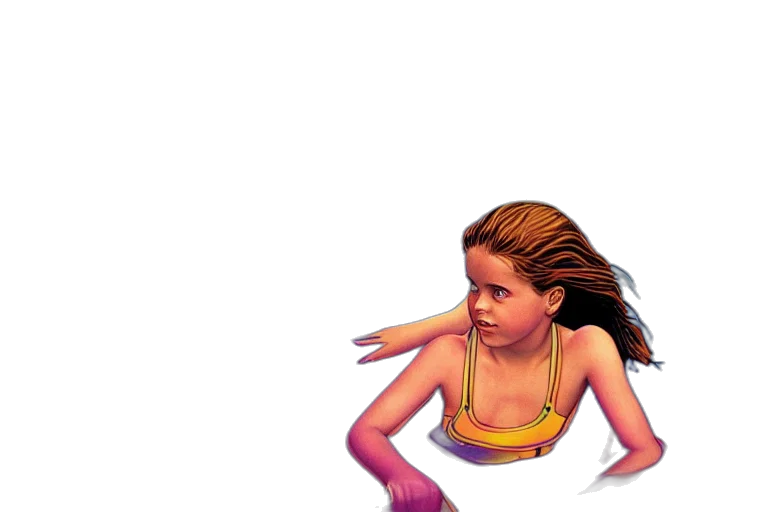 hair, comic book art, concept art, pixel art, 3d render, centre, portrait, girl transparent PNG cut-out