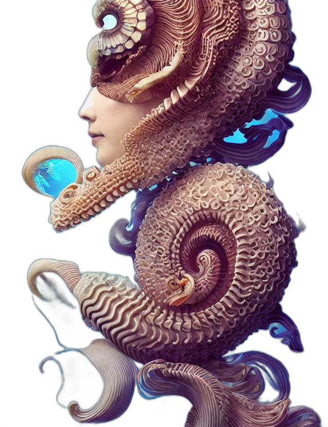 jewelry, mask, creature, crown, fantasy art, concept art, 3d render, photorealistic transparent PNG cut-out