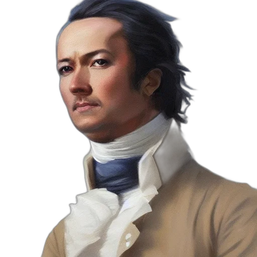 face, staff, photorealistic, oil painting transparent PNG cut-out