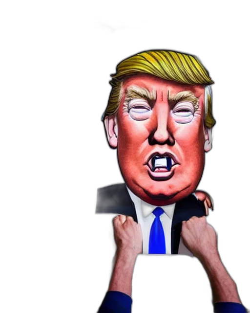 mask, staff, face, 3d render, cartoon, photorealistic, concept art, presidential transparent PNG cut-out