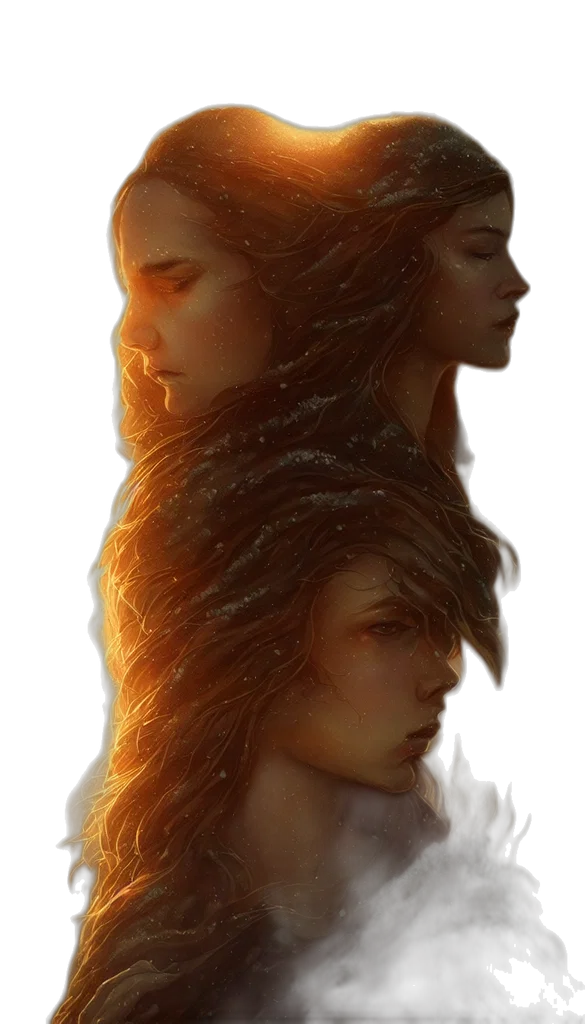 hair, face, crown, concept art, fantasy art, photorealistic, comic book art, fire transparent PNG cut-out