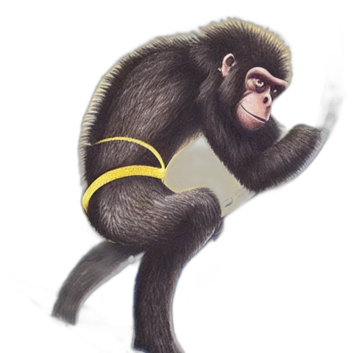 animal, staff, creature, concept art, photorealistic, 3d render, cartoon, ape transparent PNG cut-out