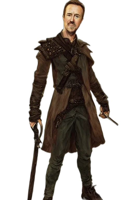 jacket, staff, sword, concept art transparent PNG cut-out