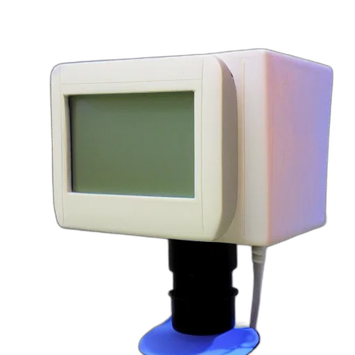 robot, staff, 3d render, vaporwave, crt, monitor, made, modeling transparent PNG cut-out
