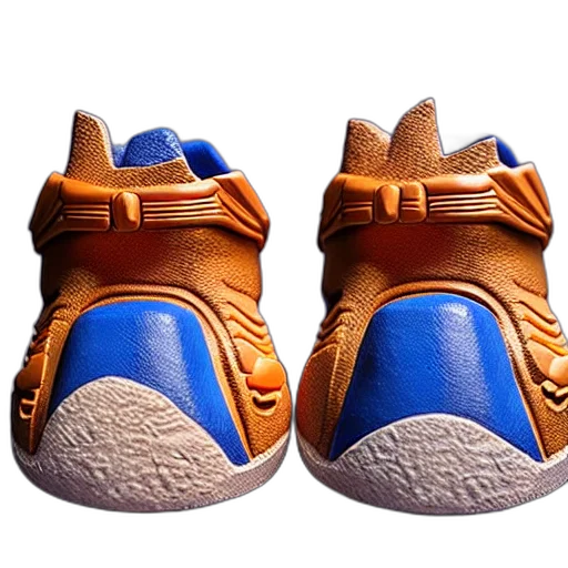 shoes, 3d render, realistic, scultpure, plastic, toy, sneaker, design transparent PNG cut-out