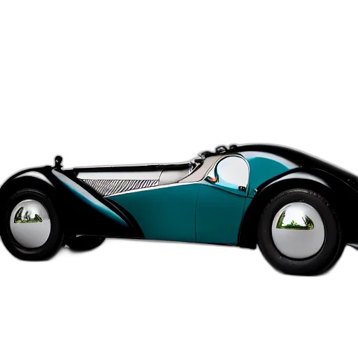 car, 3d render, concept art, photorealistic, retro, futuristic, bugatti, type transparent PNG cut-out