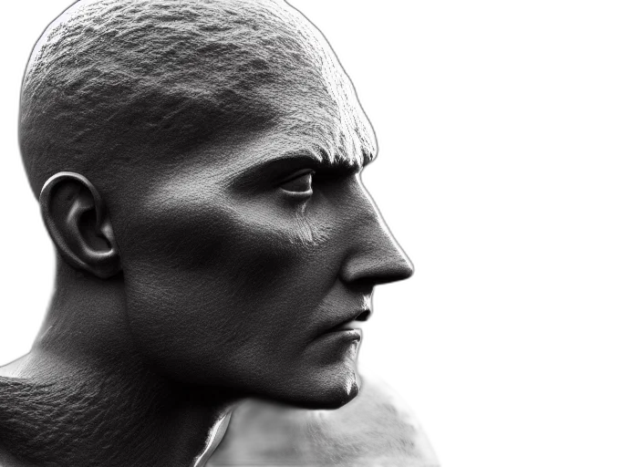 face, mask, robot, creature, photorealistic, 3d render, cyberpunk, concept art transparent PNG cut-out