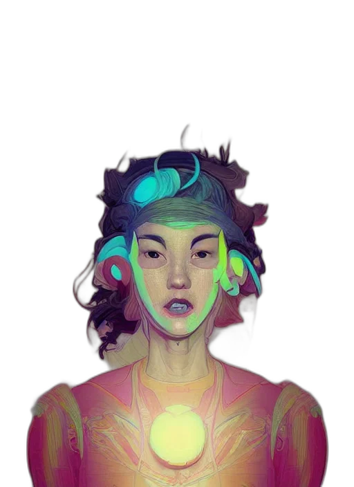 face, crown, mask, jewelry, cyberpunk, fantasy art, concept art, vaporwave transparent PNG cut-out