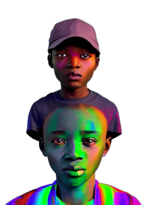 face, mask, hat, crown, concept art, 3d render, photorealistic, pixel art transparent PNG cut-out