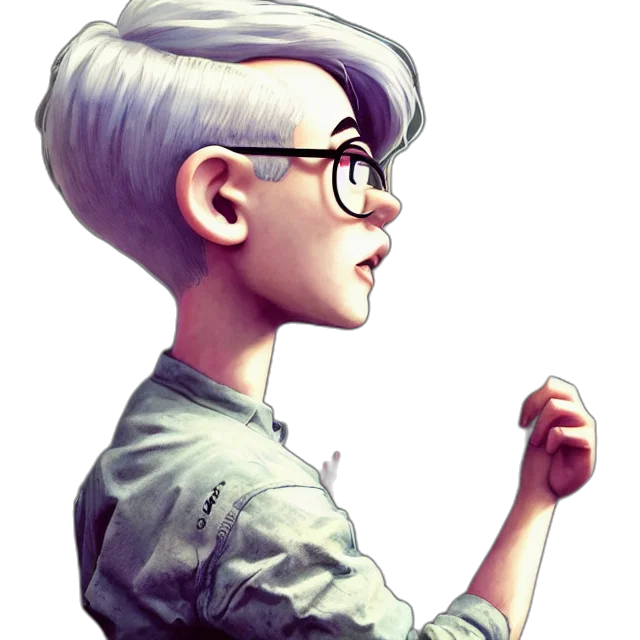 face, jacket, hair, staff, cartoon, watercolor, concept art, fantasy art transparent PNG cut-out