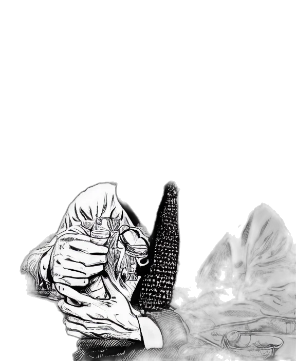 creature, dragon, sword, shoes, comic book art, concept art, pencil sketch, fantasy art transparent PNG cut-out