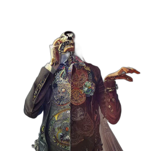 jacket, mask, staff, face transparent PNG cut-out