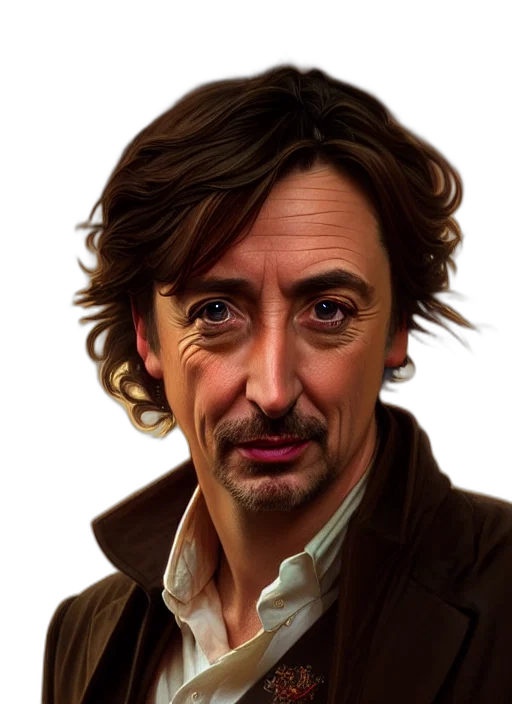 face, hair, jacket, photorealistic transparent PNG cut-out