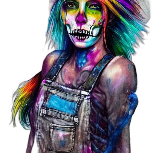 face, cyberpunk, watercolor, fantasy art, concept art, neon lights, neon, colorful transparent PNG cut-out