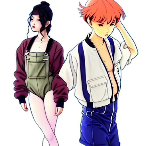 jacket, anime, concept art, pixel art, cartoon, neon, colorful, red transparent PNG cut-out
