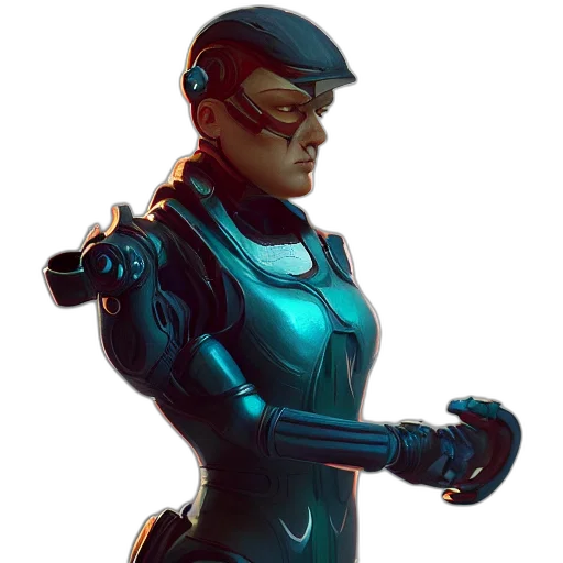 robot, concept art, comic book art, cyberpunk transparent PNG cut-out