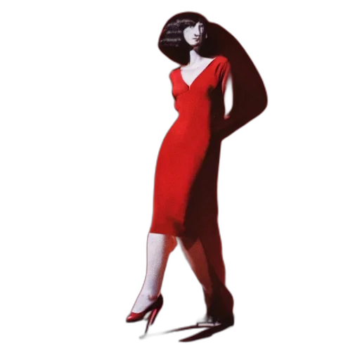 dress, mask, robot, shoes, concept art, red, photo, woman transparent PNG cut-out