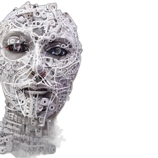 mask, face, robot, 3d render transparent PNG cut-out