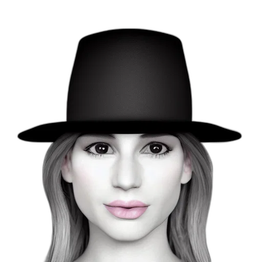hat, face, mask, photorealistic, cartoon, 3d render, concept art, portrait transparent PNG cut-out