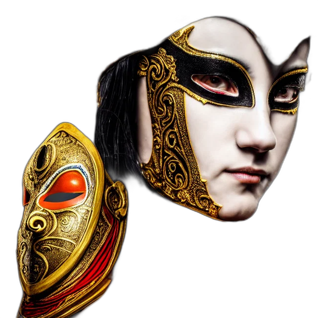 mask, face, jewelry, crown, fantasy art, concept art, photorealistic, 3d render transparent PNG cut-out