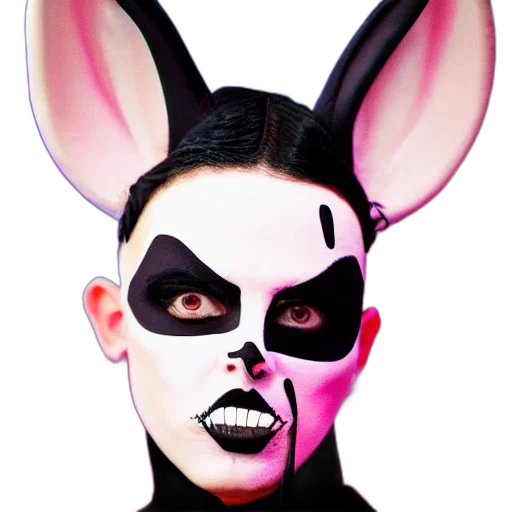 mask, face, cartoon, bad, bunny, dressing, androgynous, demon transparent PNG cut-out