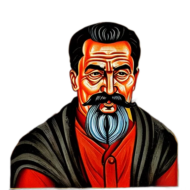 face, mask, staff, comic book art transparent PNG cut-out