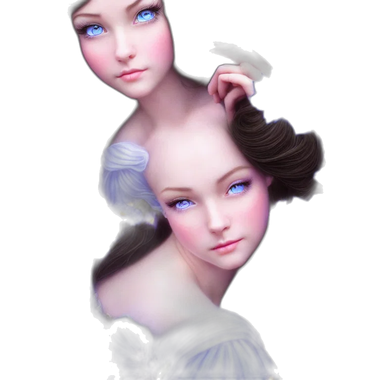 dress, crown, face, robot, fantasy art, concept art, photorealistic, 3d render transparent PNG cut-out
