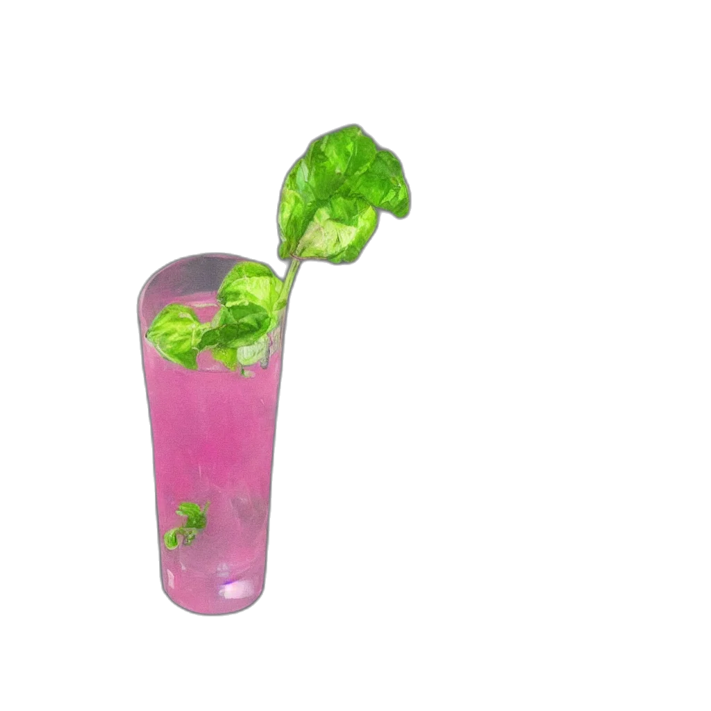 bottle, food, staff, flower, 3d render, vaporwave, photorealistic, concept art transparent PNG cut-out