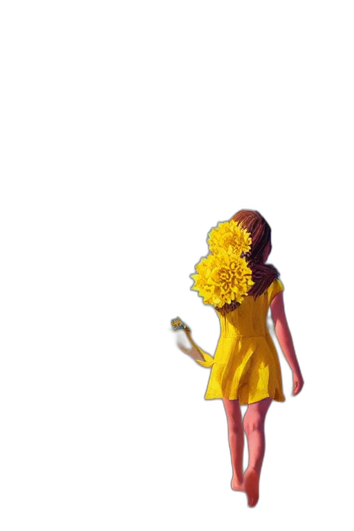 dress, flower, staff, mask, 3d render, pixel art, concept art, photorealistic transparent PNG cut-out
