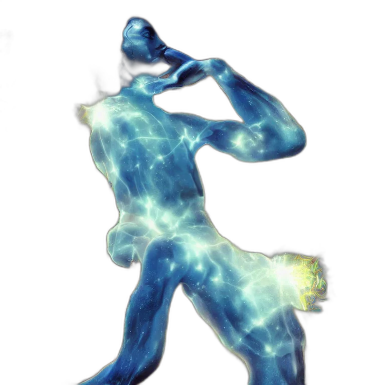 staff, robot, creature, weapon, concept art, 3d render, vaporwave, comic book art transparent PNG cut-out