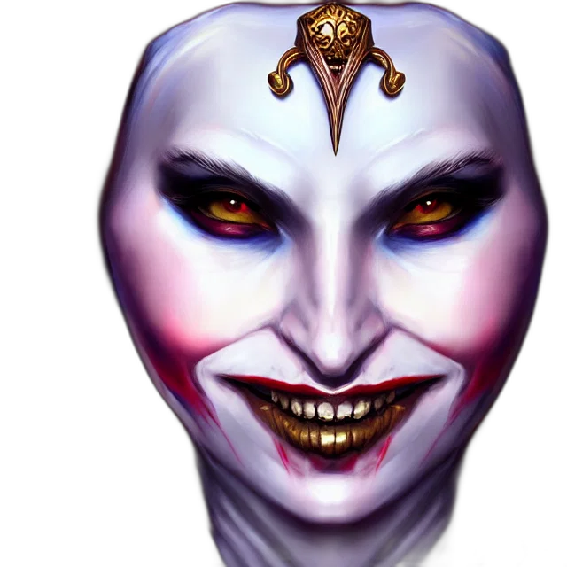 mask, face, fantasy art, concept art, photorealistic, pixel art, female, jester transparent PNG cut-out