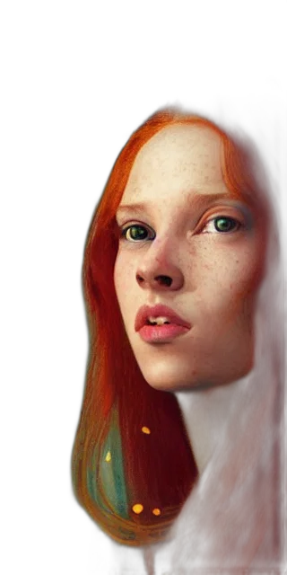 face, hair, photorealistic, fantasy art, concept art, oil painting, outer space, red transparent PNG cut-out
