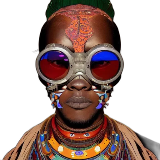 mask, face, jewelry, robot, cyberpunk, concept art, photorealistic, 3d render transparent PNG cut-out