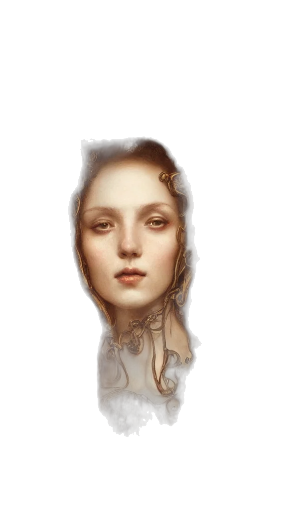 face, jewelry, crown, mask, photorealistic, fantasy art, concept art, oil painting transparent PNG cut-out