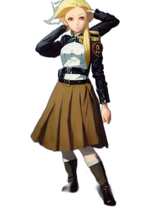 jacket, staff, dress, weapon transparent PNG cut-out