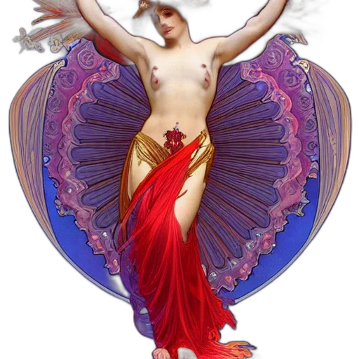 jewelry, fantasy art, concept art, pixel art, red, beautiful, orchid, phoenix transparent PNG cut-out