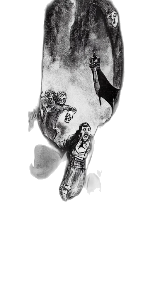comic book art, photorealistic, concept art, pencil sketch, outer space, dracula transparent PNG cut-out