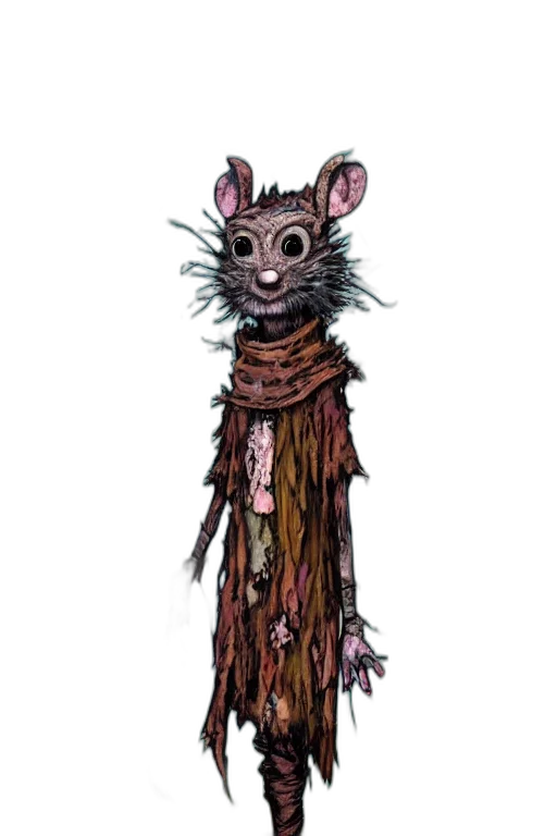 creature, staff, mask, animal, concept art, fantasy art, watercolor, comic book art transparent PNG cut-out