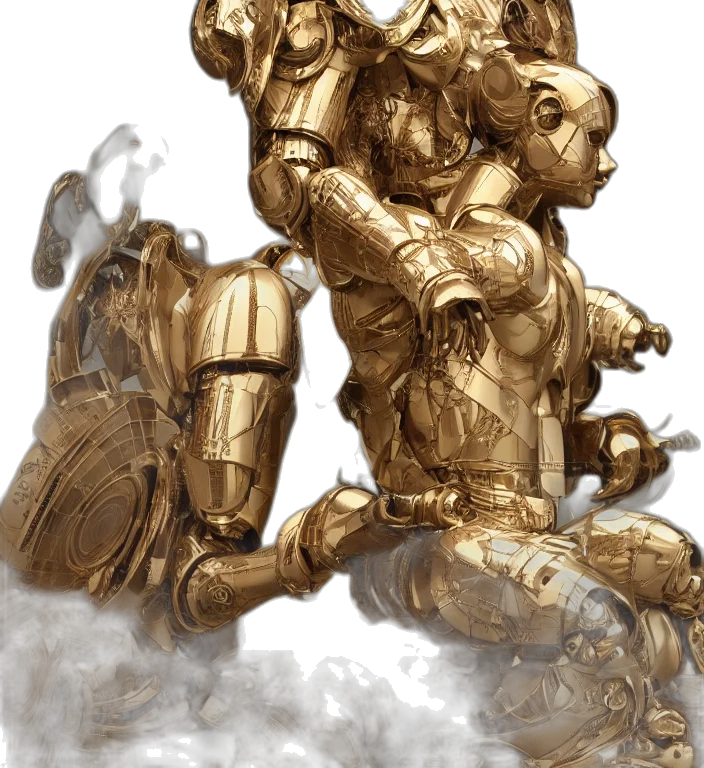 robot, dragon, weapon, concept art, fantasy art, comic book art, photorealistic, fog transparent PNG cut-out