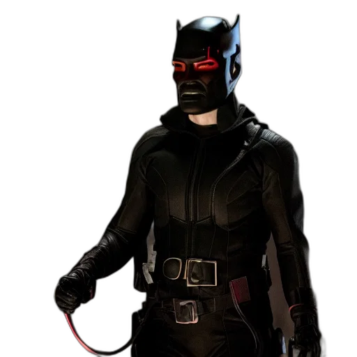 mask, staff, animal, concept art, comic book art, 3d render, cyberpunk, dark transparent PNG cut-out