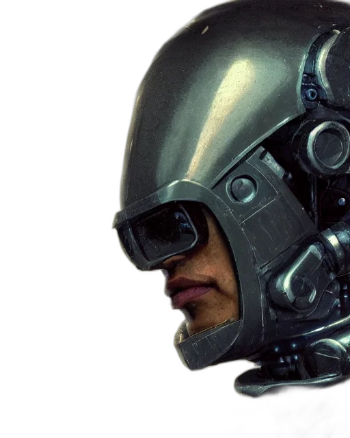 robot, mask, face, cyberpunk, concept art, 3d render, photorealistic, outer space transparent PNG cut-out