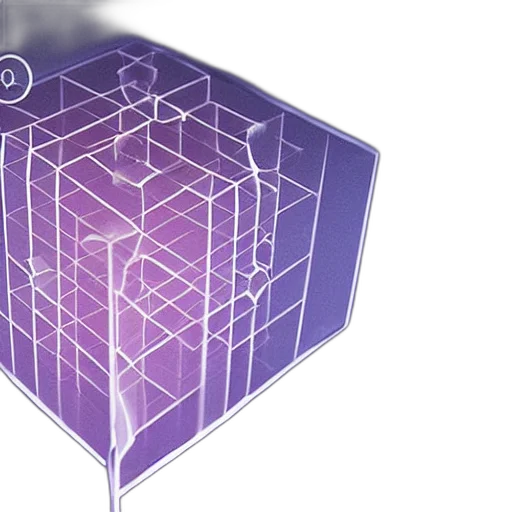 3d render, concept art, tesseract, perfectly, detailed, realistic transparent PNG cut-out