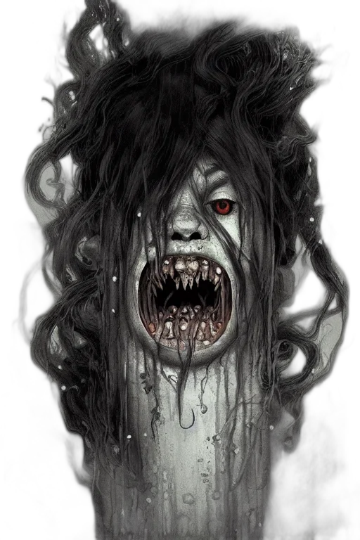 creature, face, hair, mask, comic book art, fantasy art, concept art, photorealistic transparent PNG cut-out